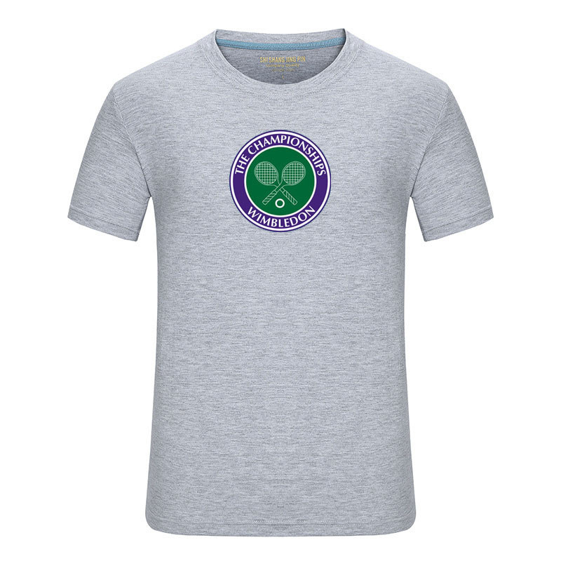 Wimbledon Championships Graphic Print Tee Classic Tennis Style Men Women 100% Cotton Round Neck Shor
