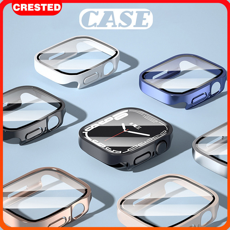 2 In1กระจกนิรภัยสำหรับ Apple Watch Ultra/SE 3 2 Series 11 10 9 8 7 6 5 49 45 iWatch 40 41 44 46มม. 38มม. ป้องกันหน้าจอ