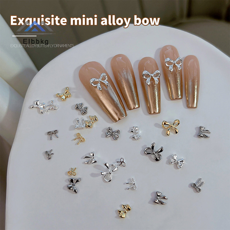 Eibbkg 10pcs Kawaii Bow Nail Art Ch 3D ญี่ปุ่น Bow Tie เครื่องประดับเล็บ Rhinestone ตกแต่ง DIY อุปกรณ์เสริมขาย