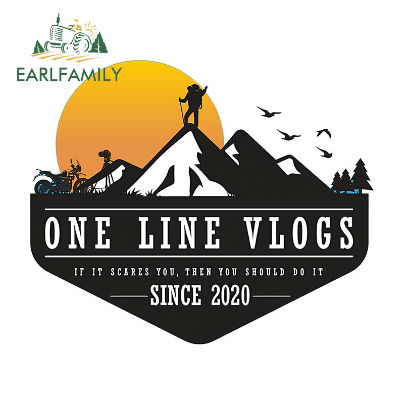 Earlfamily 13 ซม.ภูมิทัศน์ธรรมชาติรถสติกเกอร์กระจกCampervanสเก็ตบอร์ดScratch-Proof PVC DecalsตลกรถประตูProtector