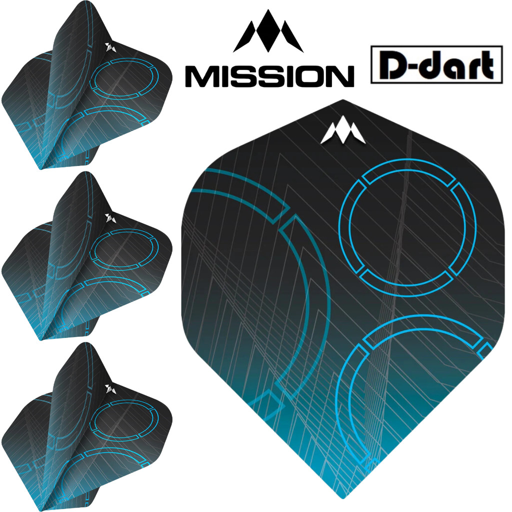 Mission Dart Flights - PRECISION STANDARD 100 ไมครอน Solo Darts Flight สําหรับลูกดอกนุ่มและเหล็ก