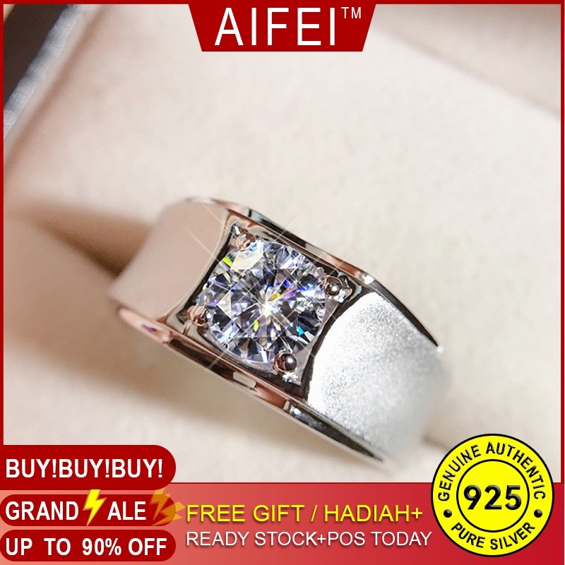 แหวนเพชรโมอิส ฝังเพทาย รูปลูกศร หัวใจแปดลูกศร สําหรับผู้ชาย -NJ