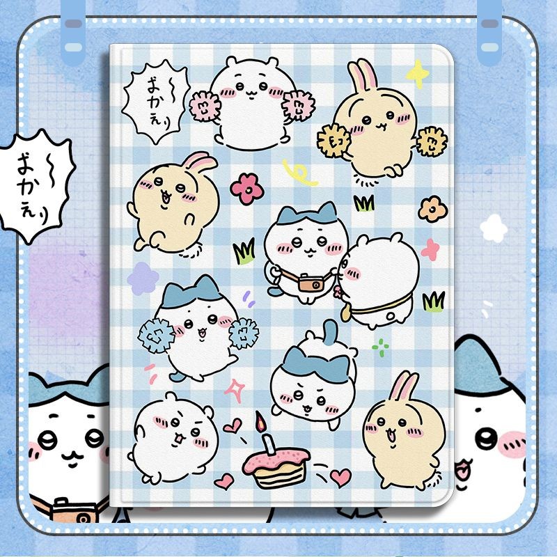 เคส iPad พร้อมช่องเสียบปากกาสําหรับ iPad Air4 Air5 Air6 10.9 นิ้ว Gen10 5th 6th Air3 Mini4 5 2018 Cheer น่ารัก Chiikawa ผ้าไหมวัสดุ Anti Drop iPad Pro 11 ฝาครอบ