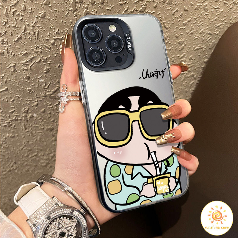 การ์ตูนน่ารักเครยอนชินจังดาราอินเทอร์เน็ต ins ไอโฟน11 For iPhone12 13 14 15Pro MAX X XS XR XS 6 7 8Plus SE2020เคสโทรศัพท