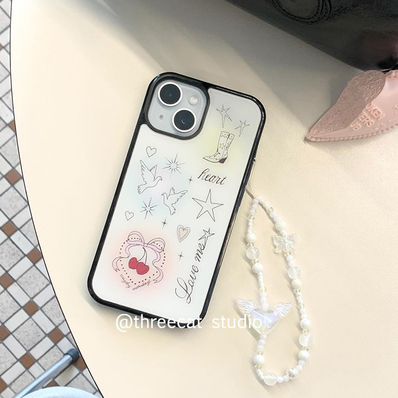 เกาหลีน่ารักins Star Bowเคสโทรศัพท์เข้ากันได้กับiPhone15 14 13 11 12Promax 11Promax 12Pro 14plus 15Promax XS XR X 1ZX8