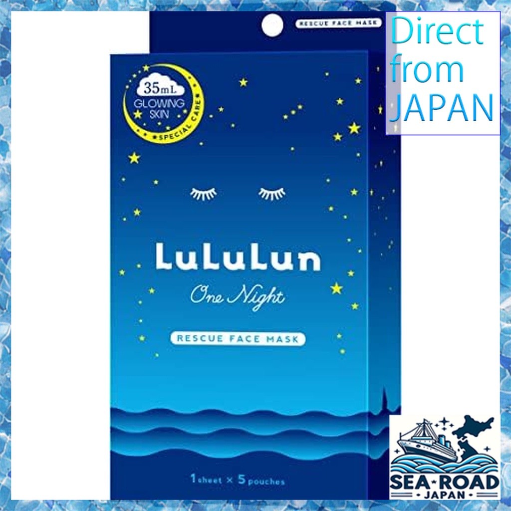 Face Mask Lululun One Night Rescue Transparent One Night R 4K 35mL x 5 bags UV protection, exfoliati