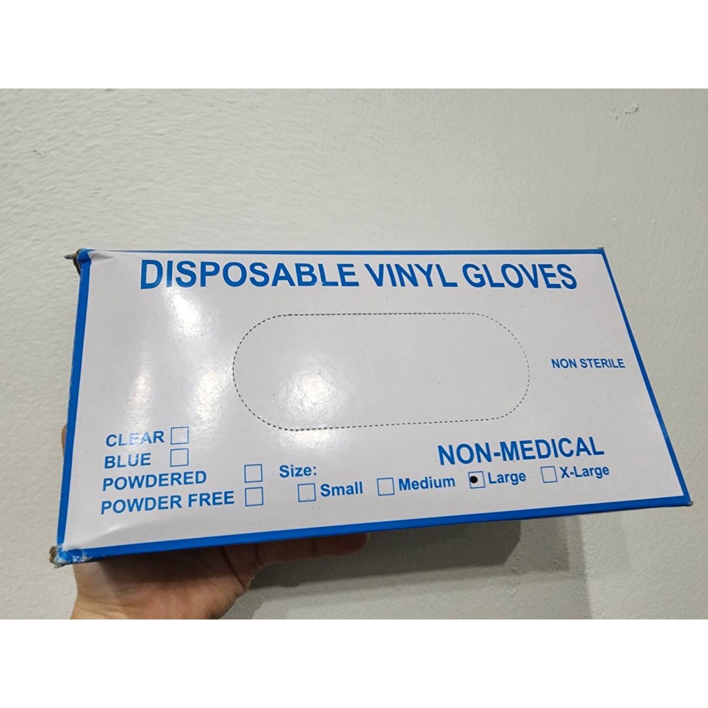 ถุงมือPVC หนา ทนทาน สีขาว ไม่มีแป้ง ไม่ปนเปื้อนในอาหาร (100 ชิ้น) พร้อมส่ง