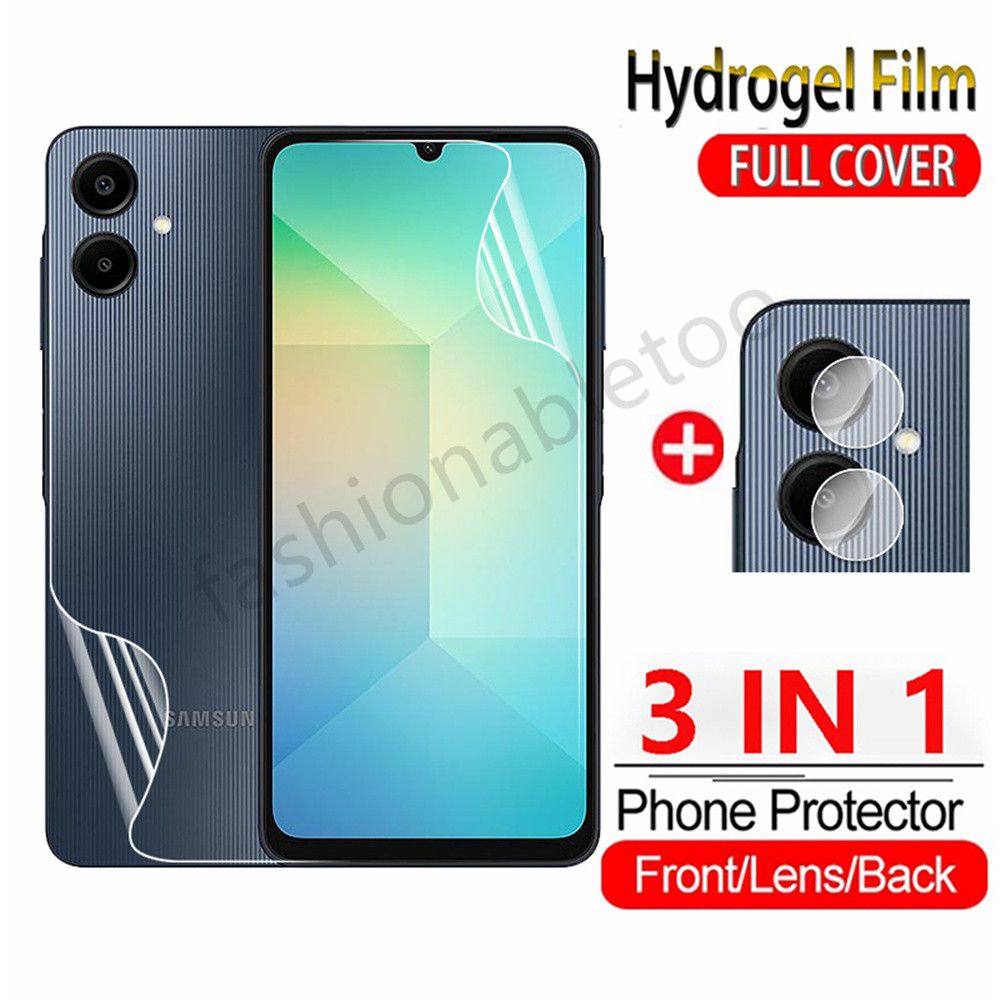 3 in 1 Hydrogel สําหรับ Samsung Galaxy A06 s A06s 06s A16 A26 A36 A56 16 A 26 36 A 56 SamsungA06s SamsungA16 ด้านหน้ากลับป้องกันหน้าจอกล้องกลับเลนส์ป้องกันฟิล์ม