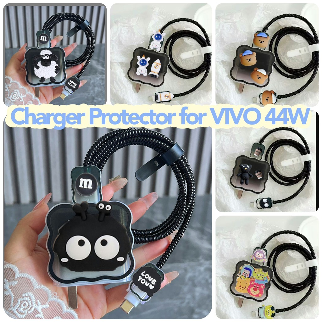 5in1 ชุดตัวป้องกันเครื่องชาร์จสําหรับ VIVO 44W US รุ่น V4440L0A1-US VIVO V30e y28 Charger Case Andro