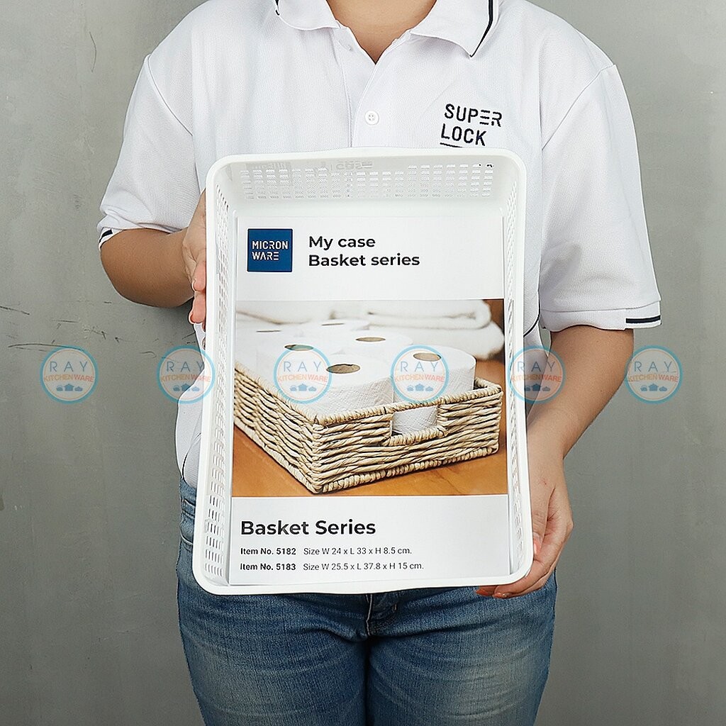 Micronware ตะกร้าพลาสติก สำหรับใส่ของ super lock ตะแกรง ถาดเก็บของ 5179 5180 5181 5182 5183 5184 5185 5186 5187 5188 - รูปที่ 2