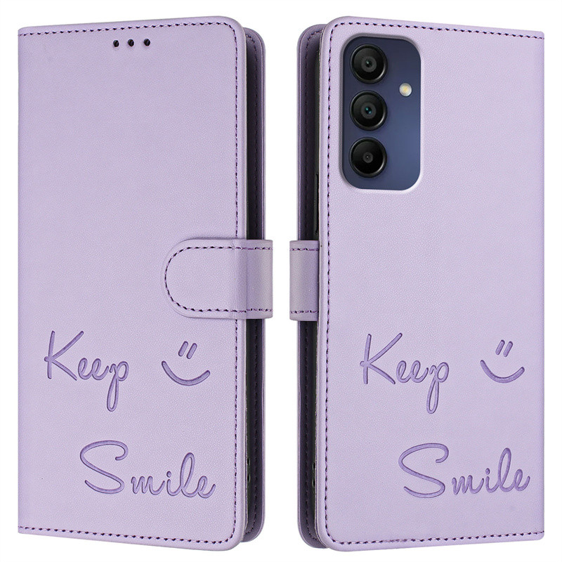 SAMSUNG SlimปลอกสําหรับSamsung Galaxy S24 FE A17 A07 A26 A16 A06 A55 A73 M56 M36 M16 M55 M15 F15 M14 M54 M34 M33 M53 M52 5G SmileหนังPUกรณี ราคา ถูกที่สุด ดีลบีเคเค แกลเลอรีภาพที่ 8