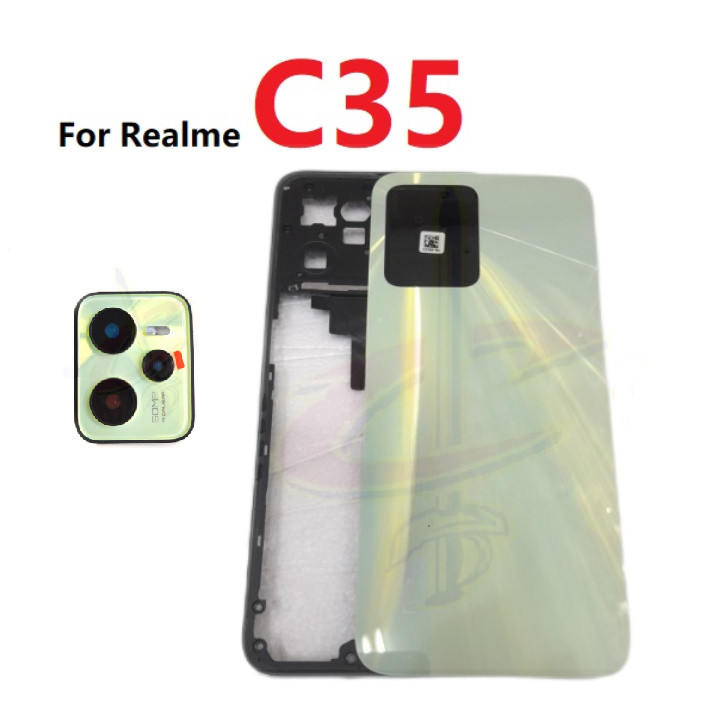 ฝาหลังสําหรับRealme C35 กรอบกลางกล้องกรอบเลนส์