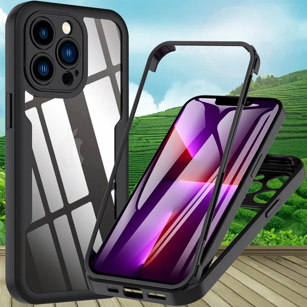 360 Full Body Case สําหรับ IPhone 15 14 13 12 11 Pro MAX 14 7 8 Plus XS MAX XR SE ฝาครอบโปร่งใสทนทานในตัวป้องกันหน้าจอ