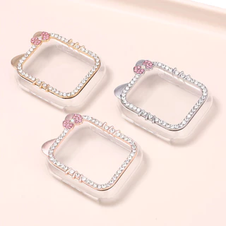 เคสป้องกัน Apple Watch สำหรับ Series 11/10/9/8/7/6/5/4/SE/Ultra 49mm ขนาด 38/40/41/42/44/45/46 มม. ตกแต่งคริสตัล ผู้หญิง กันชน