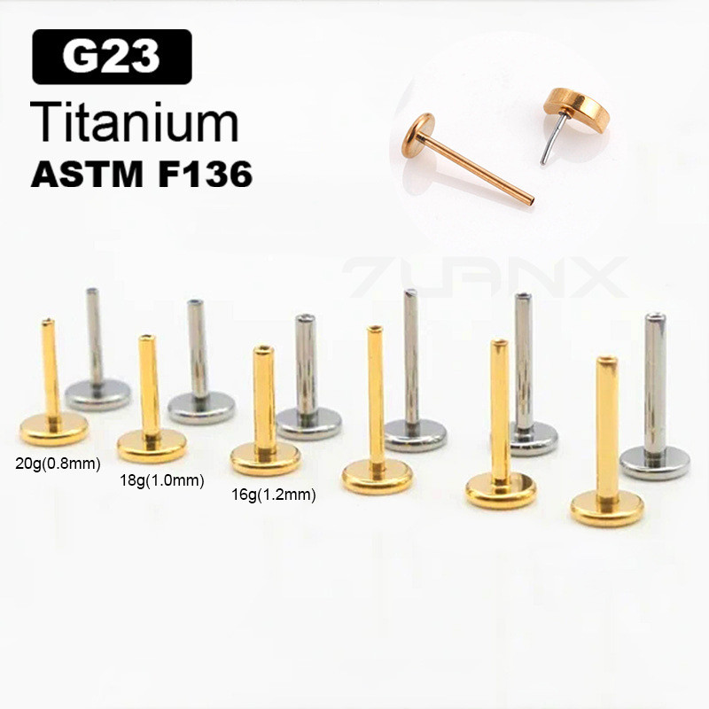 1 ชิ้น G23 ไทเทเนียมสดเจาะ Push Pin Barbell อุปกรณ์เสริมสําหรับ Lip Labret Stud