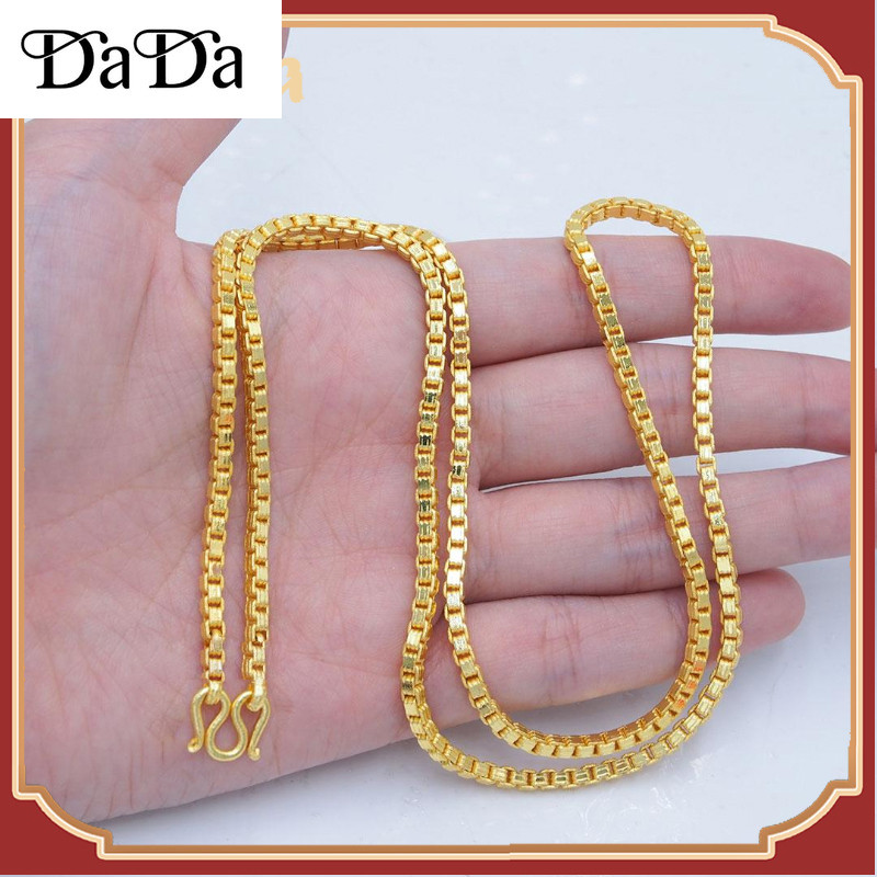 สร้อยคอทอง 18เค ลายกล่องอิตาลี ขนาด 1 บาท ยาว 24 นิ้ว เก็บเงินปลายทาง