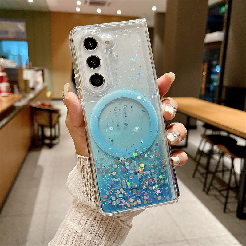 แฟชั่น Glitter Bling Gradient Magnetic Clear Case Samsung รูปที่ 8