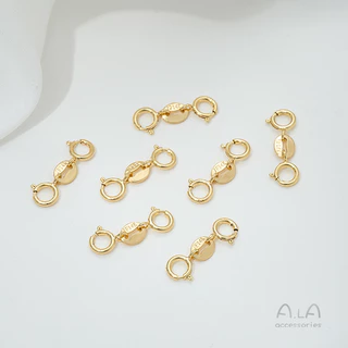 💖ALA เครื่องประดับ DIY💖S925หัวเข็มขัดเงินหัวเข็มขัดสปริงสองหัวสร้อยข้อมือสร้อยคอหัวเข็มขัดสากลอุปกรณ์รักษาสี DIY ทำด้วยมือเครื่องประดับตกแต่ง【ข้อมือ/สร้อยคอ/จี้คอ/จี้ DIY】