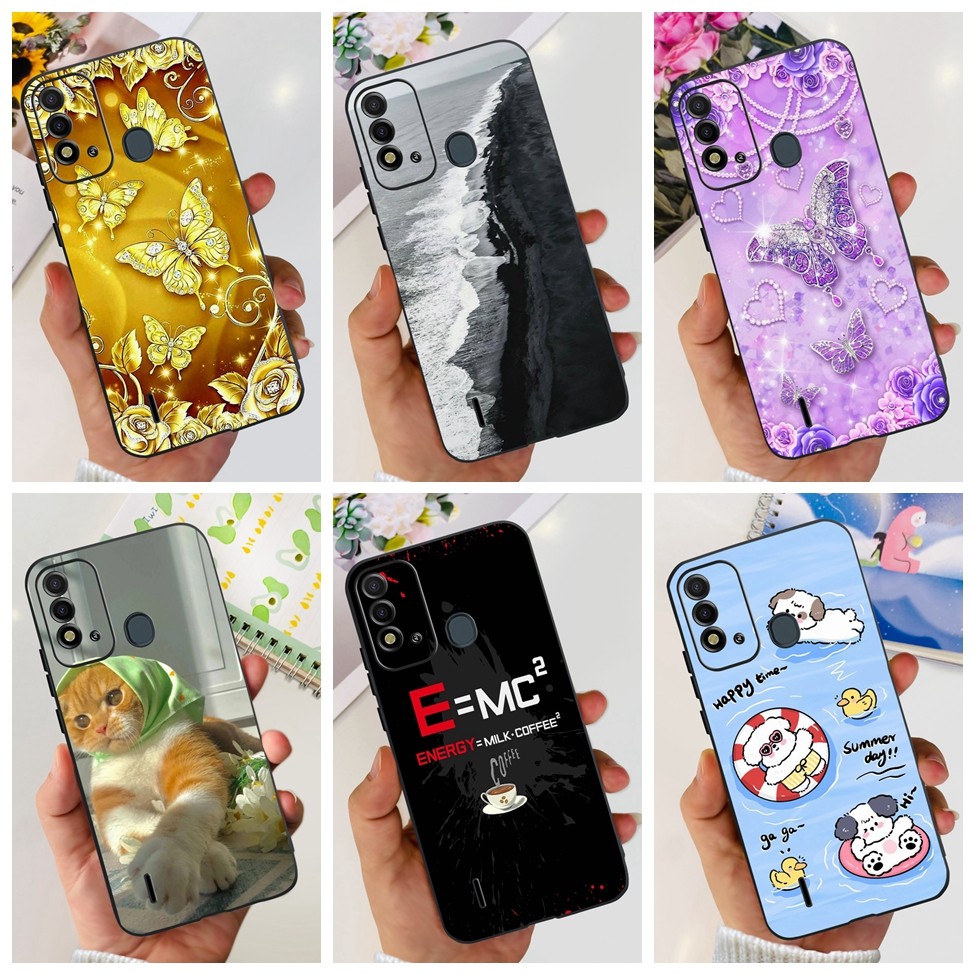 เคส ITEL Vision 2s ITEL P37 แฟชั่นการ์ตูนน่ารักรูปแบบเย็นฝาหลังสีดํา P37 ITEL เคสโทรศัพท์ซิลิโคน