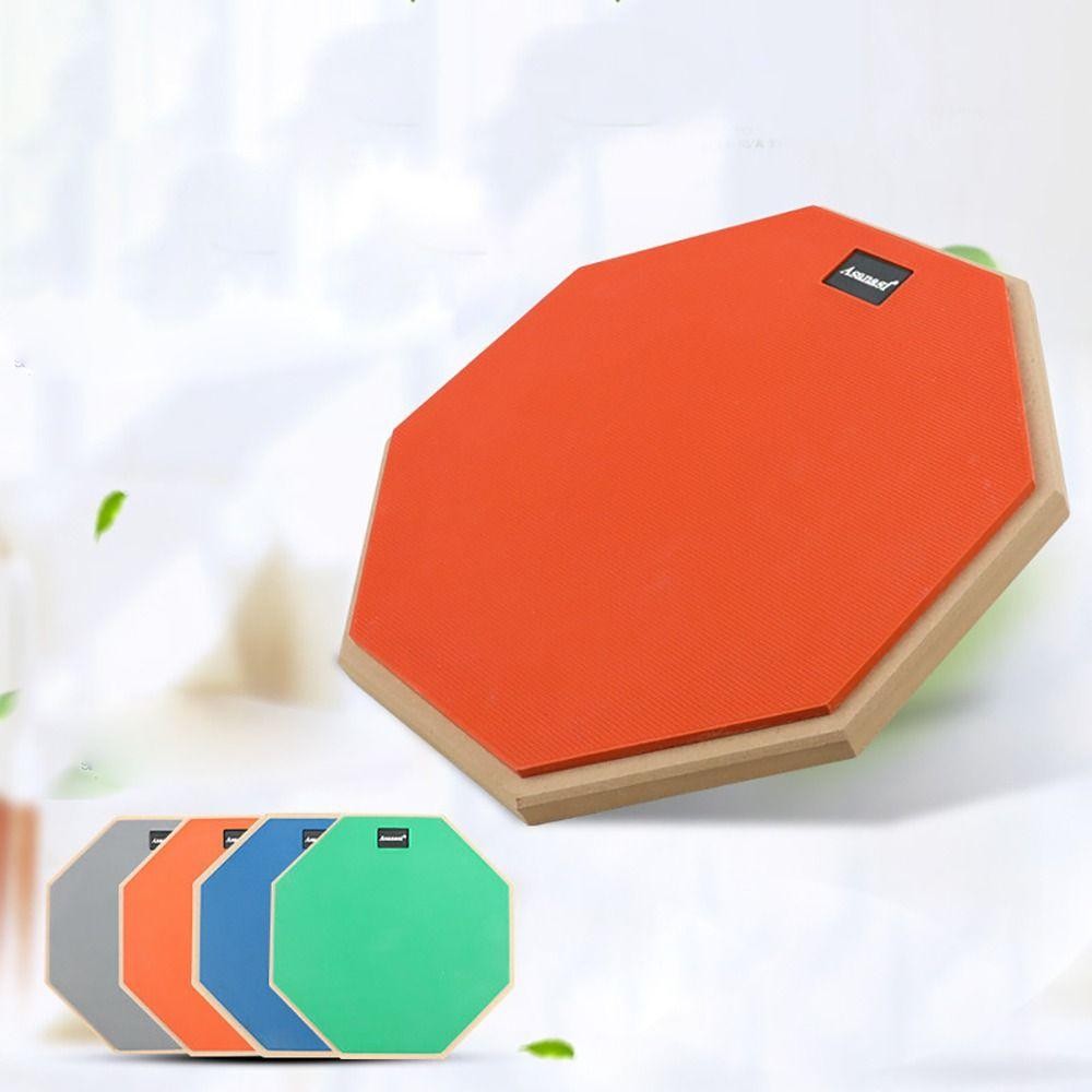 CLEMMENT แผ่นรองกลองฝึกซ้อม, แผ่นรองฝึกซ้อมกลองสแนร์สองด้านเงียบ, อุปกรณ์เพอร์คัชชันคุณภาพสูงขาตั้งบ่วงมืออาชีพ 8 นิ้ว Dumb Drum Pad - รูปที่ 2