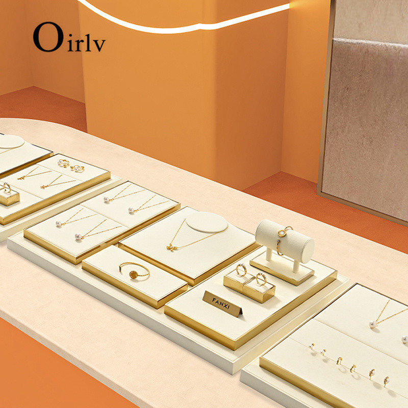 Oirlv แหวนต่างหูถาดเก็บสร้อยข้อมือสร้อยคอถาดอุปกรณ์เสริมเครื่องประดับ Organizer TT438