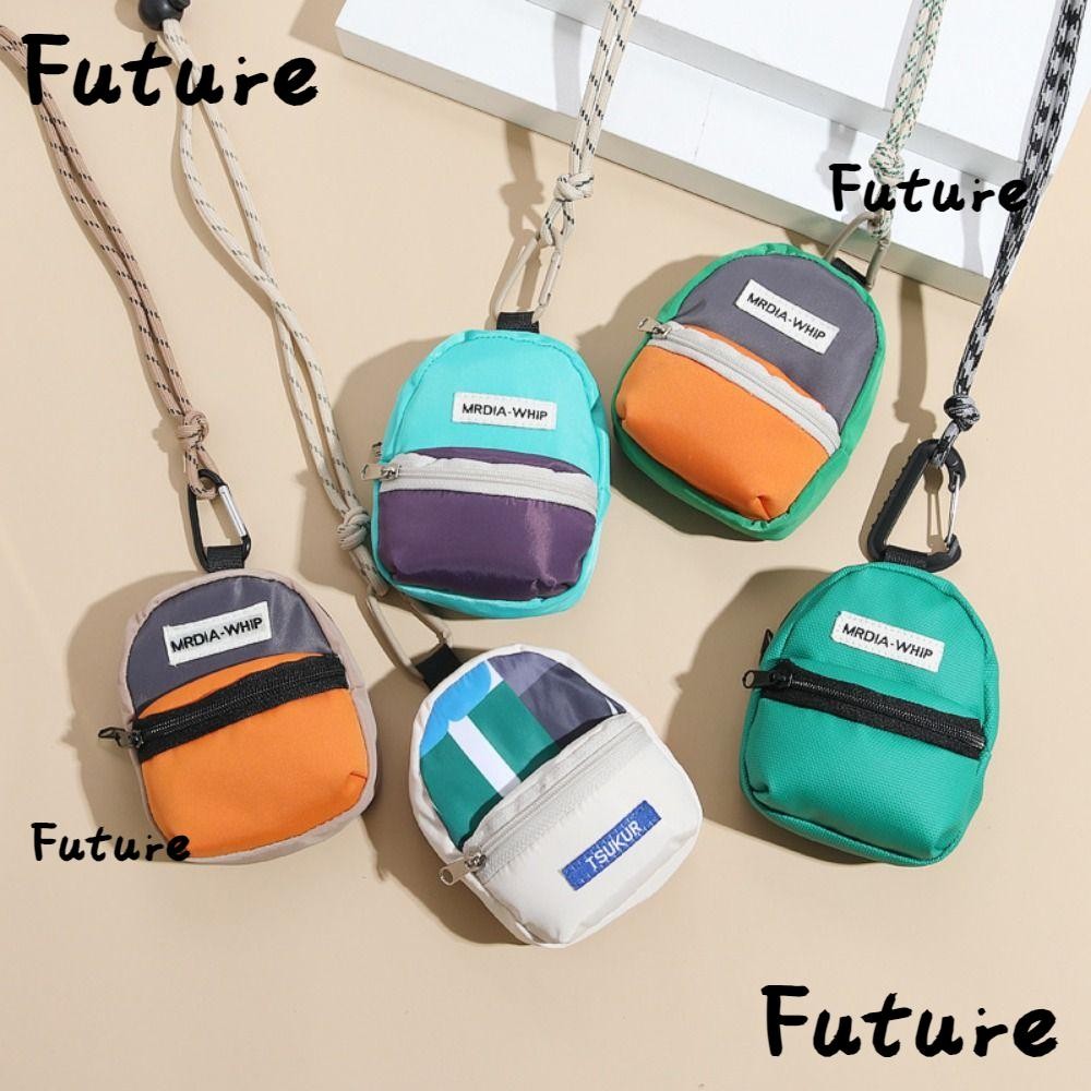 กระเป๋าใส่เหรียญอนาคต, กระเป๋าเก็บหูฟังสีตัดกันกระเป๋าสตางค์ขนาดเล็ก, แฟชั่นโพลีเอสเตอร์ป้องกันการโจรกรรมคอแขวนกระเป๋ากุญแจขนาดเ