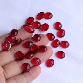 20pcs ทับทิมเทียมคริสตัลแก้ววัสดุแพทช์รูปไข่เครื่องประดับขายส่ง