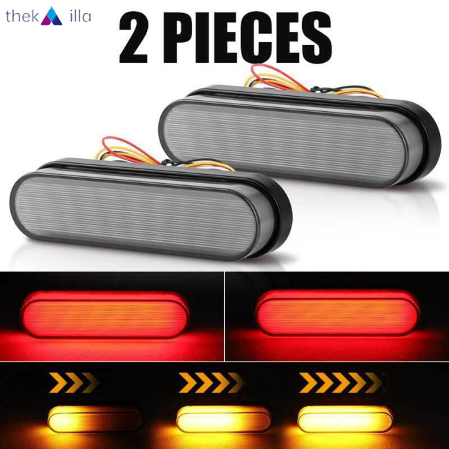 【ของแท้ 100%】1 คู่ 34led Bi-color 3 In 1 Guide Light Trailer รถบรรทุกเบรคไหล Drl ไฟเลี้ยวกันน้ํา