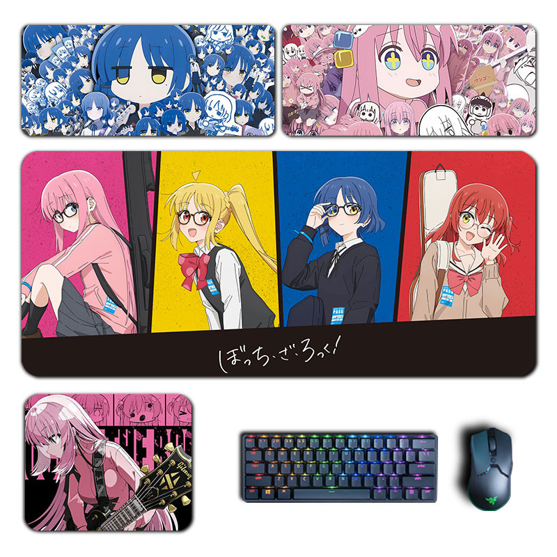อะนิเมะน่ารัก Gotou Hitori Ryou Nijika Ikuyo Mousepad Bocchi The Rock XXLMouse Pad แป้นพิมพ์คอมพิวเตอร์ Pad มังงะอุปกรณ์เสริมโต๊ะ