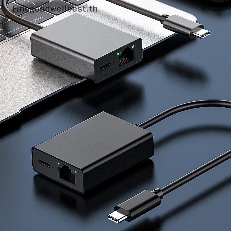 Fbth 1000Mbps Type-C ถึง RJ45 สายเคเบิลอินเทอร์เน็ต Plug And Play USB เป็นอะแดปเตอร์เครือข่ายอีเธอร์เน็ตรองรับ PD ชาร์จสําหรับโทรศัพท์มือถือ/แท็บเล็ตร้อน
