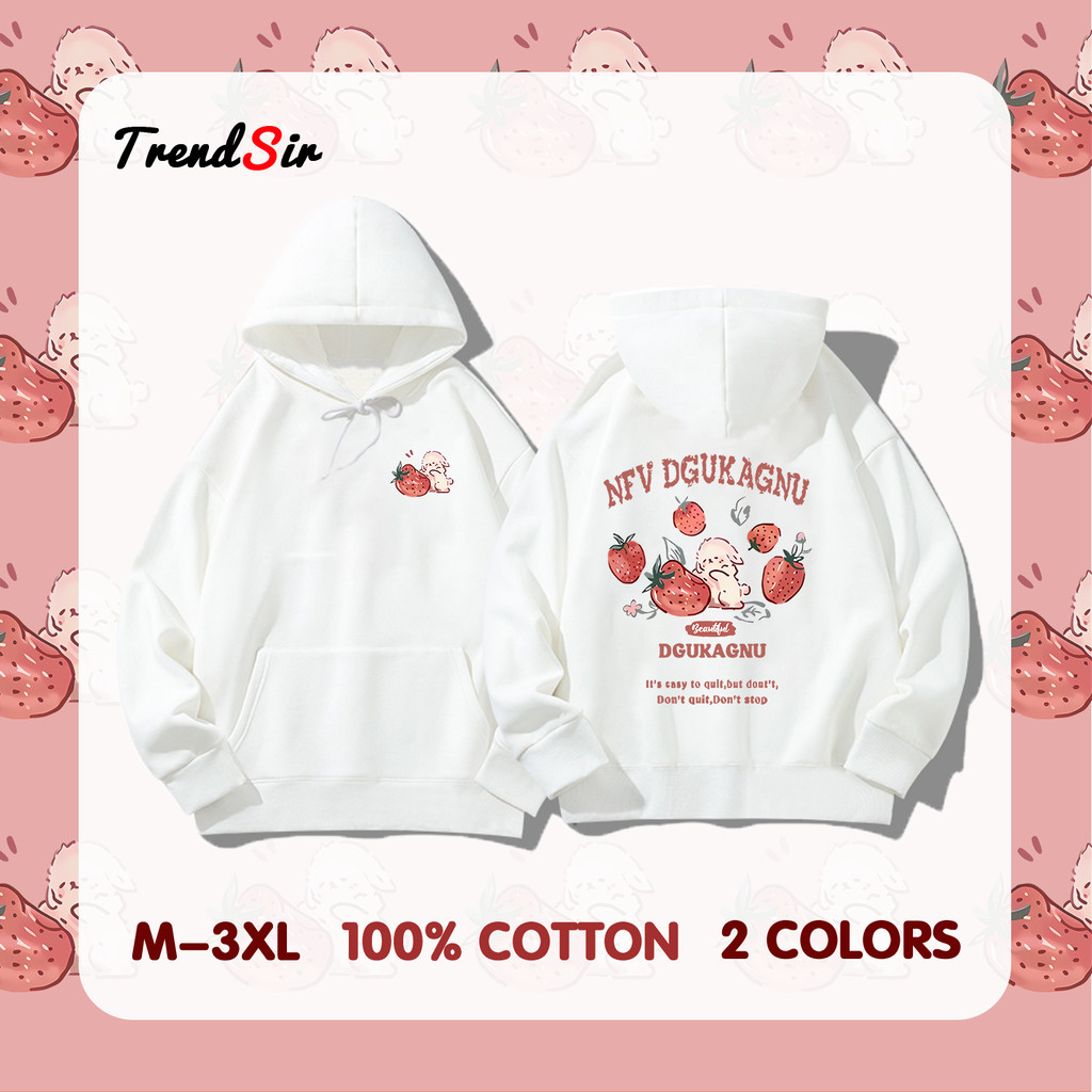 TrendSir พร้อมส่ง เสื้อแจ็คเก็ตฮู้ดกันหนาว เสื้อกันหนาวแขนยาว กระต่ายน่ารัก เนื้อผ้านิ่ม 2สี M-3XL