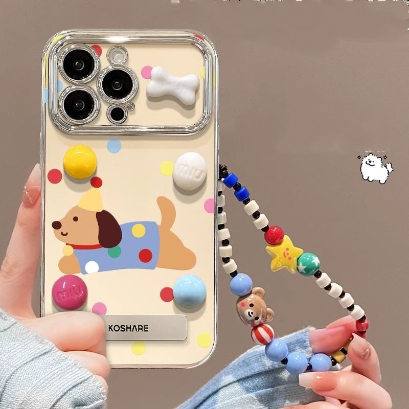 สําหรับ Apple 15plus เคสโทรศัพท์ IPhone14 Bell กระดูกสุนัข 13Pro ทนต่อการตก 12 การ์ตูน 11promax หน้าต่างขนาดใหญ่ Xs สร้อยข้อมือน่ารัก 7/8 Plus ซิลิโคนนุ่มกรณี