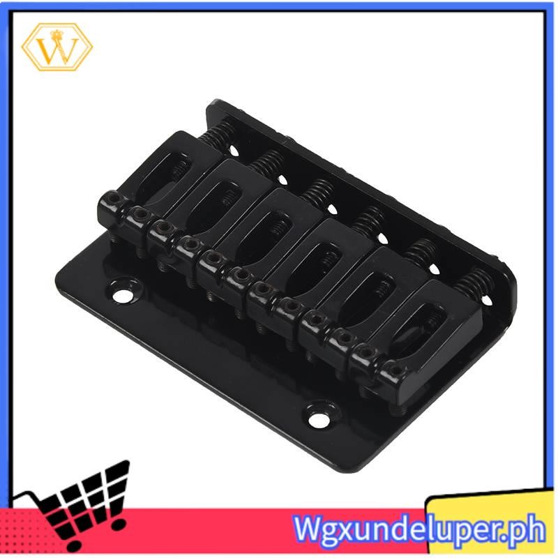 WBlack 6 string Fixed Hard Tail Guitar Bridge สําหรับ Strat Guitar