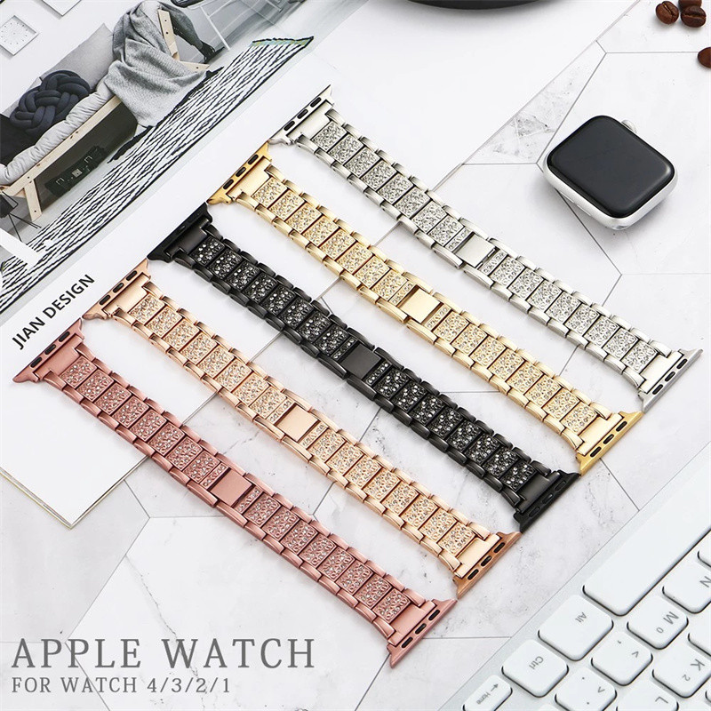 สายเพชรเต็ม สาย+เคส+ตัวปรับและฉันดู ชุด พิเศษ2 ความเข้ากันได้พิเศษ 9 8 7 6 กับ 5 4 3 1 ขนาดโลหะ 38/40/41/42/44/45/49มม สายนาฬิกา