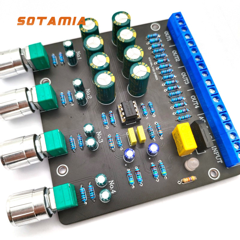 Sotamia Hifi Audio Preamplifier Splitter NE5532 OP Amp 1 in 4 Out Power Amplifier Home Music Mini Pr