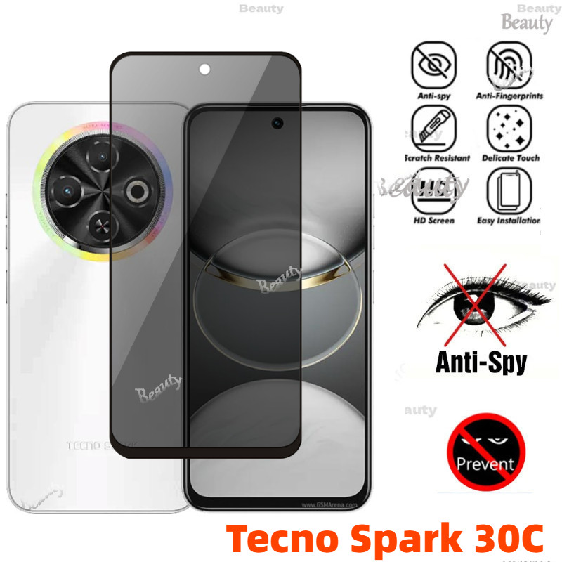 Anti-spy กระจกนิรภัยสําหรับ Tecno Spark 30C ความเป็นส่วนตัวป้องกันหน้าจอสําหรับ Tecno Spark 30 C Pro