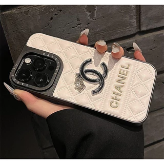 เคสหนังปั๊มแฟชั่นหรูหราสําหรับ iPhone 17 Pro Max 11 12 13 14 15 16 Pro Max 16 Plus เคสป้องกันแบบรวมทุกอย่าง