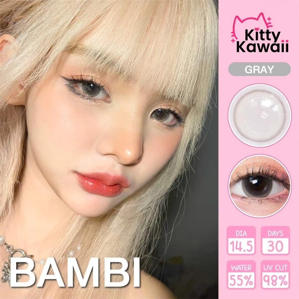🔥คอนแทคเลนส์❤️Size : M❤️รุ่น Bambi (kittykawaii) สี : Brown / Gray / Hazel