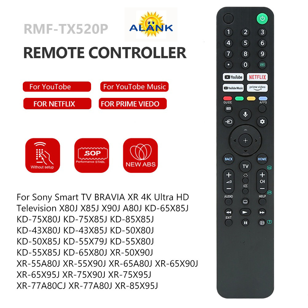 ALANK [ของแท้] RMF-TX520P เปลี่ยนรีโมทคอนโทรลสําหรับ Sony Smart TV รีโมทเสียง