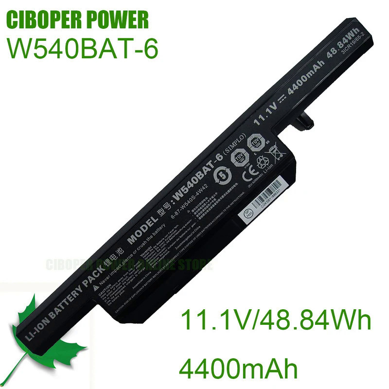 CP Genuine Laptop Battery 6-87-W540S-4W41 W540BAT-6 4400mAh For W155U W540eu W54eu W550 W550eu W55eu
