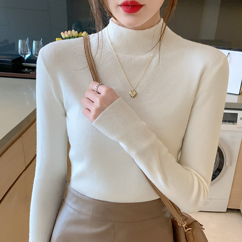 ครึ่งคอเต่าbottomingเสื้อผู้หญิงฤดูใบไม้ร่วงฤดูหนาวสไตล์ใหม่แฟชั่นall-match Slimmer