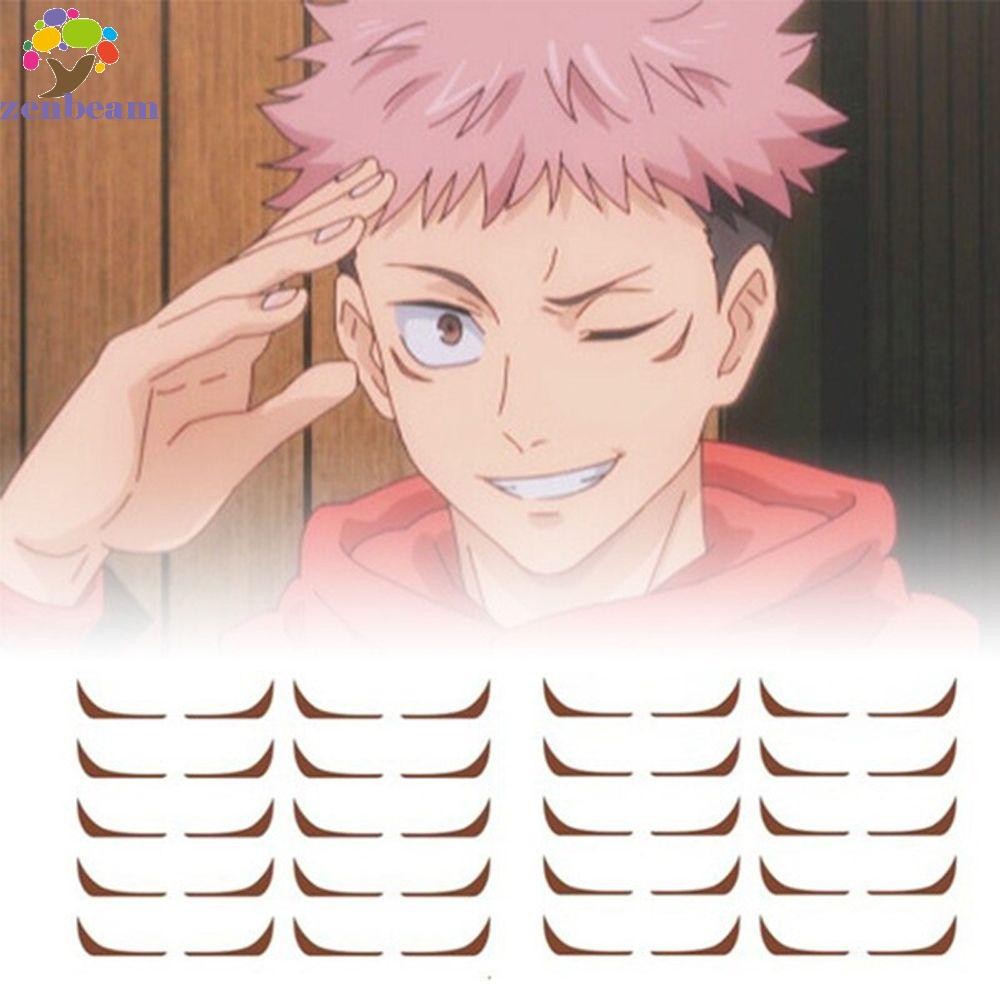 Zenbeam Anime Tattoo สติกเกอร์ผู้หญิง Jujutsu Kaisen Yuji Itadori Toge Inumaki Face รอยสักปลอม