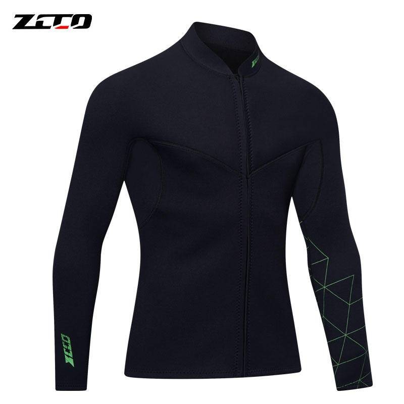 พร้อมสต็อก ZCCO 3MM มิลลิเมตรดําน้ําด้านบนกางเกงดําน้ําผู้ชาย นีโอพรีน สองชิ้นอบอุ่นด้านหน้าซิปเอว เชือกรูด ออกแบบกลางแจ้งท่อง - รูปที่ 2