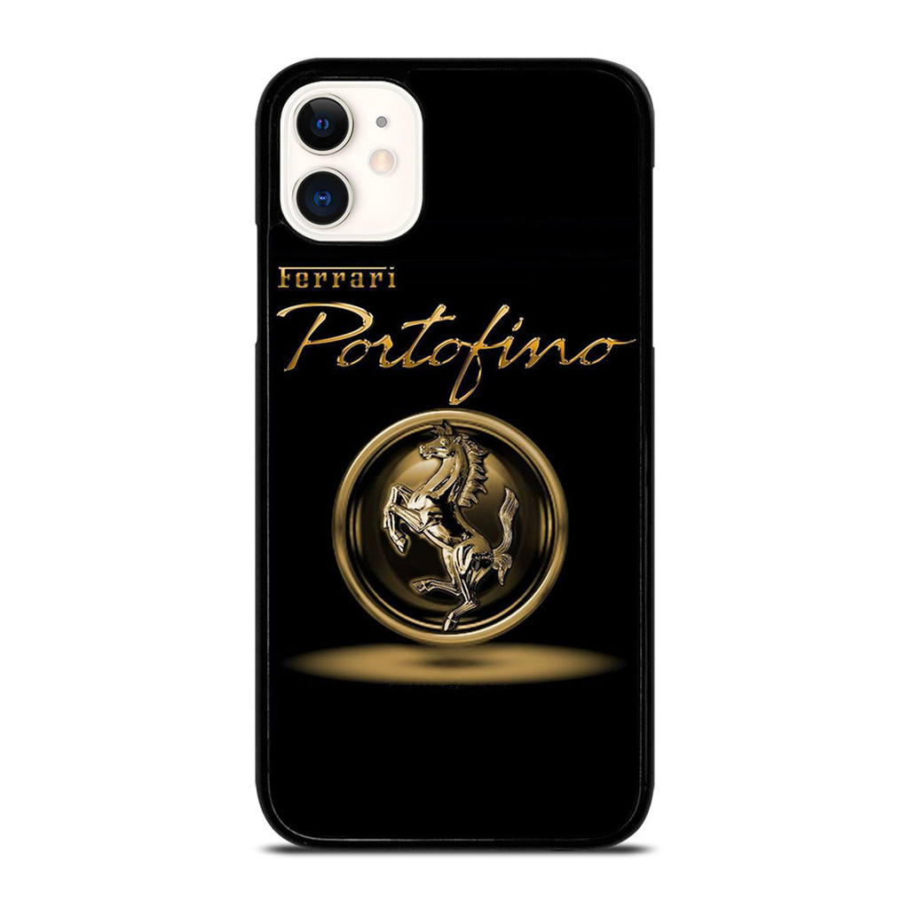 Ferrari Portofino Gold TPU Glass Protect Case Shell IPhone 15 16 Pro MAX Plus