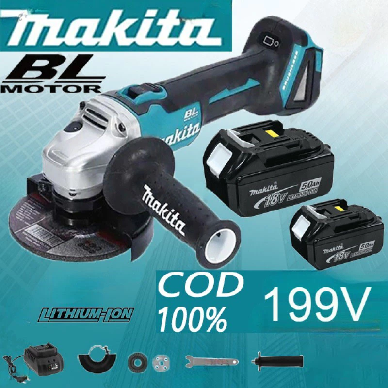 MAKITA เจียรไฟฟ้า หินเจียรไฟฟ้า เครื่องเจียร 4 นิ้ว การันตีสินค้าตรงปก 100% อายุการใช้งานแบตเตอรี่ยาวนาน แรงบิดสูง
