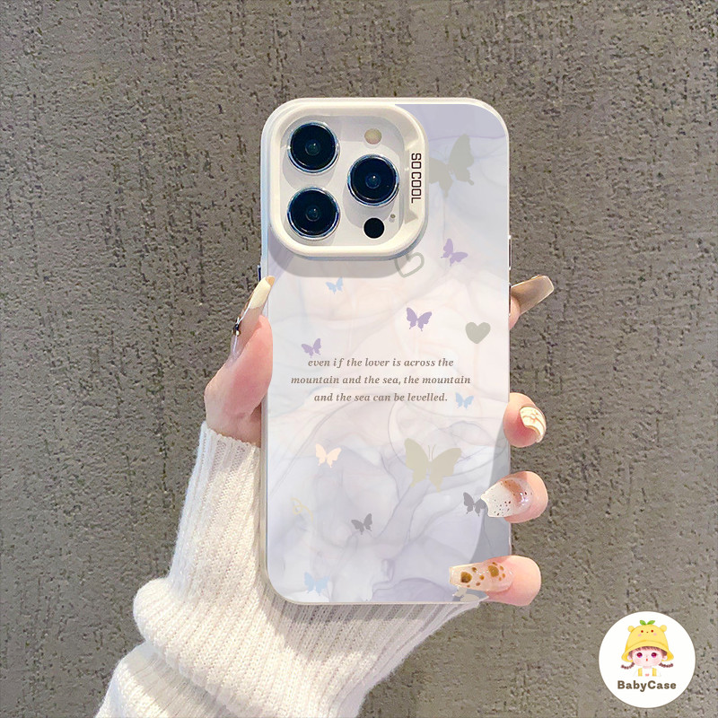 ผีเสื้อฝันสดโรแมนติกนุ่ม เคสIPhone 11 15 13 Pro Max 14 12 Pro Max 7Plus XR 11 Pro Max X XS Max 8 7 15 14 Plus SE 2020