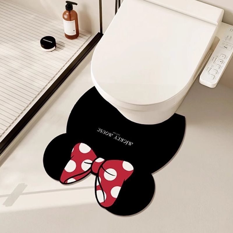 พรมปูพื้นมิกกี้เมาส์แผ่นรองดูดซับน้ำรูปตัวยูสำหรับห้องน้ำโคลนไดอะตอมนุ่มกันลื่น