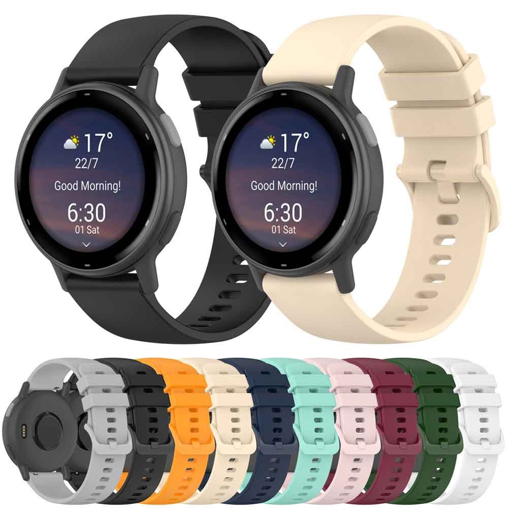 20 22 มม.ซิลิโคนสําหรับ Garmin Vivoactive 5 4 3 Forerunner 165 55 245 745 255 265 Venu 3 2 2Plus Venu SQ 2 สายนาฬิกา