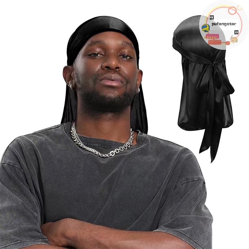 Pufangstar ยาวหาง Unisex ผู้ใหญ่ Sa Doo Rag Durag s หมวกโจรสลัด Turban ผู้ชาย Hip Hop Biker Headwrap Unisex Headwear TH