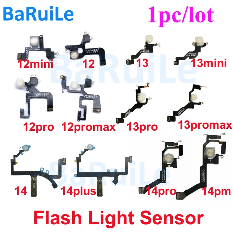 1 PC LED Flash Light Sensor Flex สําหรับ iPhone 11 12 13 Pro Max Mini 14 15 Plus Proximity ระยะทาง Ambient อะไหล่ซ่อม